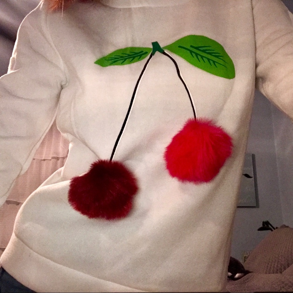 Cherry Pom Pom sweater